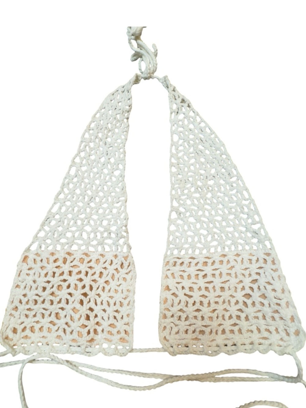 Lovers + Friends Celeste Crochet One Piece Swimsuit White on Nude NWT Small